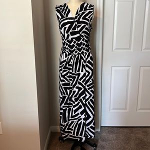 Black and White bold print Maxi Dress, sz 2X